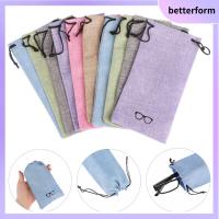 BETTERFORM 5/10/20Pcs แบบพกพา ผ้าลินิน แว่นตา กระเป๋าแว่นกันแดด กล่องใส่แว่นตา กระเป๋าผ้าเชือกเส้นเล็ก กระเป๋าใส่แว่น