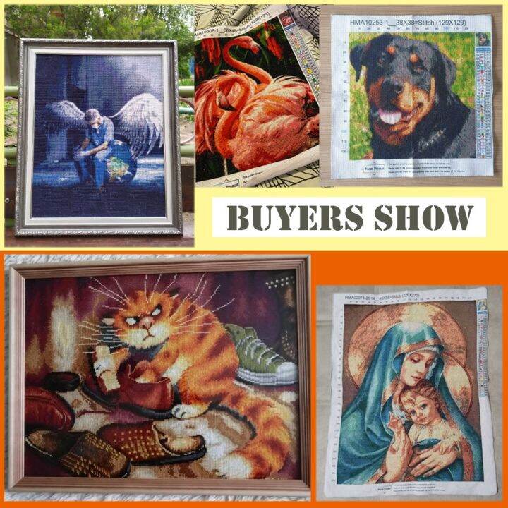 wild-animals-tiger-bear-printed-cross-stitch-diy-embroidery-complete-kit-sewing-handmade-needlework-craft-design-stamped-mulina