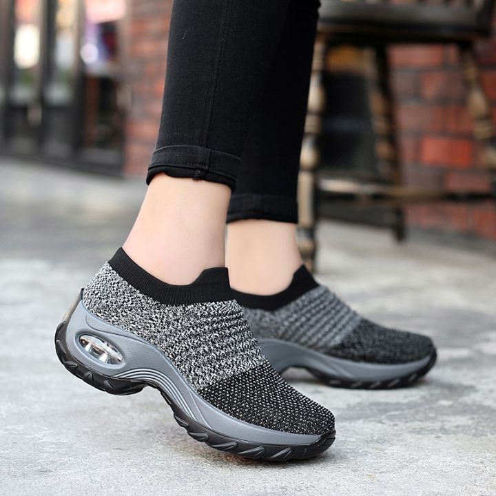 2023-spring-women-sneakers-shoes-flat-slip-on-platform-sneakers-for-women-black-breathable-mesh-sock-sneakers-shoes