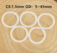 10 pcs VMQ สีขาวซิลิโคน O แหวนปะเก็น CS 1.5 มม. OD 5 ~ 45 มม. ยางเกรดอาหารฉนวนรอบ O รูปร่างซีล o-ring แหวนซิลิโคน-Zkeir