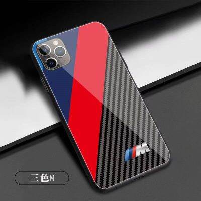 เคสสำหรับไอโฟนโทรศัพท์ BMW กันกระแทก14 /Pro/plus /Pro Max/ 13/12/11-กระจกป้องกัน