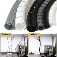 2M 16/10mm Flexible Spiral Cable Wire Protector Cable Organizer Computer Cord Protective Tube Clip Organizer Management Tools