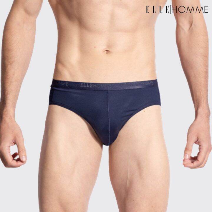 elle-homme-แพ็ค-3-ชิ้น-กางเกงในทรง-brief-ขอบเล็ก-ไม่รัดเอว-ทอโลโก้-elle-ใส่สบาย-แห้งเร็ว-ไม่อับชื้น-kub7925