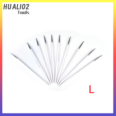 HUALI02 10ชิ้นสีขาวมืออย่างดีทาสีบางปากการ่างเส้นสมุดวาดรูปแปรงปากกาสี