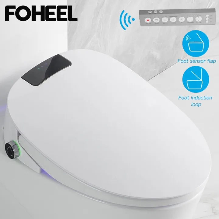 FOHEEL Auto Open Electric Bidet Cover Smart Bidet Heated Toilet Seat Display Bathroom Seat WC