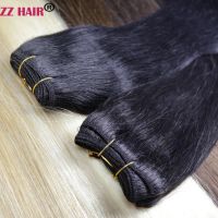 ZZHAIR 100 Human Hair Extensions 16 -24 Machine Made Remy Hair Weft Weaving 100g/Pcs Straight Natural Silk Non-clips