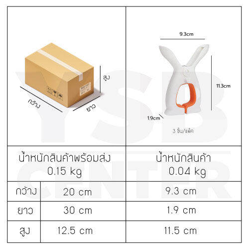 ตัวหนีบผ้า-คลิปหนีป-ตัวหนีบตุ๊กตา-หมอน-เสื้อผ้า-ลายหูกระต่าย-แพค-3-ชิ้น