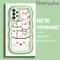 Chenyyka เคสโทรศัพท์ปลอกสำหรับ Samsung Galaxy A04s A13 5G เคสลายการ์ตูนน่ารักลายลูกสุนัขสุดสร้างสรรค์ลายคลื่นเคสแฟชั่นน่ารักปลอกซิลิโคนนิ่มป้องกันเลนส์กล้องกันกระแทกแบบใส