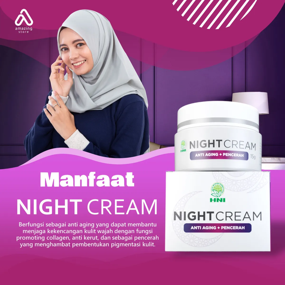 Night Cream HNI Hpai mengencangkan kulit dan anti aging | Lazada Indonesia