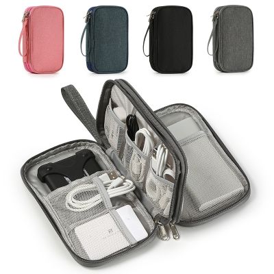 Data Cable Storage Bags  Portable Earphone Organizer Digital Gadget Carry Case Double Layer Digital USB Hard Disk Protection Bag Picture Hangers Hooks