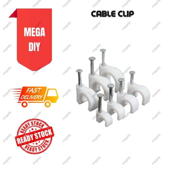 PVC Cable Clip White / Wire Clip 4mm 5mm 6mm 7mm 8mm 9mm 10mm 12mm 14mm