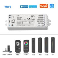 ตัวควบคุมไวไฟแอลซีดี In1 Tuya 5ตัว12V 24V RGB RGBW หรี่ RGBCW Strip 2.4G Telecomando Smart Life APP Controllo Vocale ต่อ Alexa Google