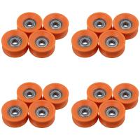 16Pcs 6X30X13mm Plastic Coated Sealed Bearings Steel 606ZZ Deep U Groove Guide Pulley Rail Ball Rolling Bearing Wheel