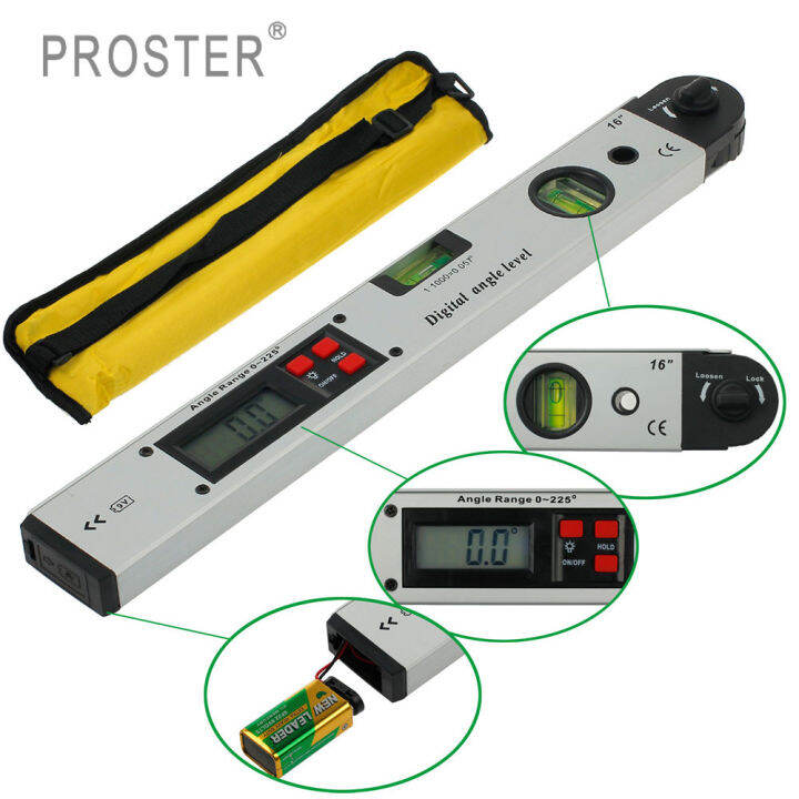 Proster Leaningtech 0~225° Digital Inclinometer Protractor Lcd Spirit Level Angle Finder Gauge 2855