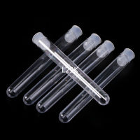 50PcsPack 12x100mm Transparent Laboratory Clear Plastic Test Tubes Vials With Push Caps School Lab Supplies Dropshipping