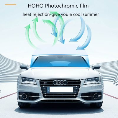 【✆New✆】 shang815558 ฟิล์มโฟโตโครมิค Hohofilm 20%-75% Vlt เปลี่ยนสีหน้าต่างรถยนต์เรืองแสงที่บังแดดหน้ารถยนต์ฟิล์มควบคุมแสงแดดปฏิเสธความร้อน
