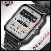 LIGE  New Smart Watch Men Bluetooth Call Full Touch Screen Sports Fitness Smart Watch Waterproof Smartwatch For Android IOS