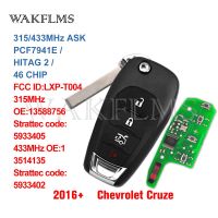 【✔In stock】 haokao5 Lxp-t004 4ปุ่มคีย์พลิกจากระยะไกล315Mhz 433Mhz ฝาหุ้มรีโมท Chevrolet Pcf7941 Cruze Rpo-xl7 5933405 5933402 Rpo-xl8