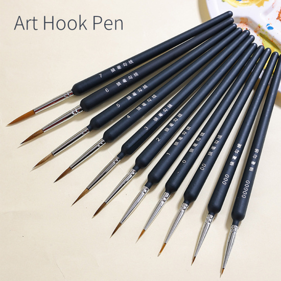 9 chiếc bút vẽ có móc nghệ thuật cọ vẽ tranh sơn dầu thu nhỏ cọ vẽ văn - ảnh sản phẩm 1