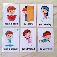 34pcs English Early Learning Flash Cards For Kids Daily Behavior Life Educational Word Card Kindergarten Teacher Teaching cards Flash Cards Flash Card