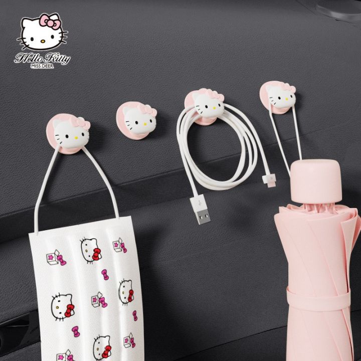 hello-kitty-อุปกรณ์เสริมในรถยนต์กล่องเก็บขนมโทรศัพท์ตกแต่งภายในรถยนต์