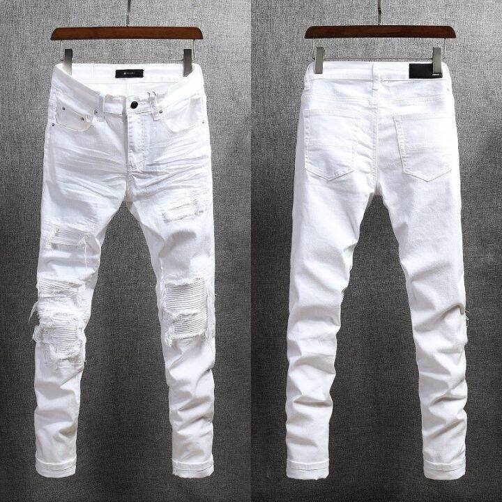 amiri-white-casual-slim-fashionable-mens-jeans-with-hole-patch-fashion-brand-amiri-casual-straight-pants-large-size-28-40