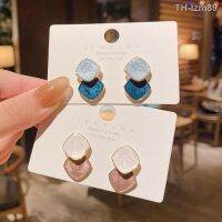 ? เครื่องประดับ S925 silver needle restoring ancient ways haze blue earrings female geometric drip fashion stud earrings cabinet and delicate pendant earrings