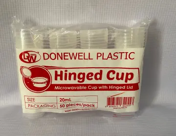 50 Pieces per pack Salad Cups with Cover and Hinged Cup with lid Sauce cup  By DrakesFoodPackaging