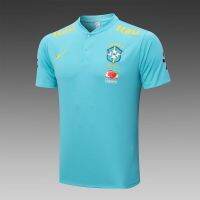 2022 2023 ล่าสุด C940 เสื้อโปโลแขนสั้น ลายทีมชาติฟุตบอล Brazil สีฟ้า ไซซ์ S - XXL 2223