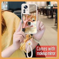 Little Fresh lovely Phone Case For Xiaomi 12 Pro texture flower Soft case Makeup mirror Raised lens luxurious youth