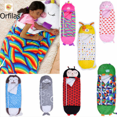 Orfilas 🐖🐖4Colors ถุงนอนเด็กน่ารัก ถุงนอนเด็ก เด็กนอนตุ๊กตา Plush ตุ๊กตาหมอนเด็กผ้าห่มการ์ตูน Sleepsacks เด็กอบอุ่นนุ่มสัตว์ ถุงนอนการ์ตูน/หมอนโยน