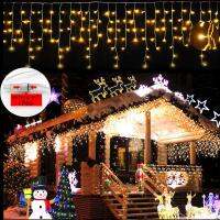 Street Garland On The House Outdoor Christmas Decoration Festoon Led Curtain Icicle String Lights Droop 0.6-0.8m For Xmas Decor