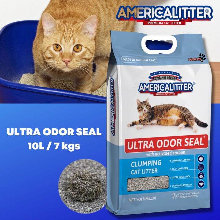 AmericaLitter ultra premium cat litter sand 10L / 7 kgs Ultra Odor seal ...