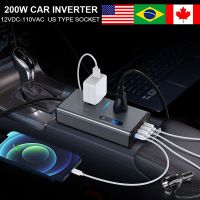 Car Inverter US Plug 200W Digital Voltage Detection Vehicle 12v 110v DC AC Converter USB QC PD Charger Power Adapter for Car