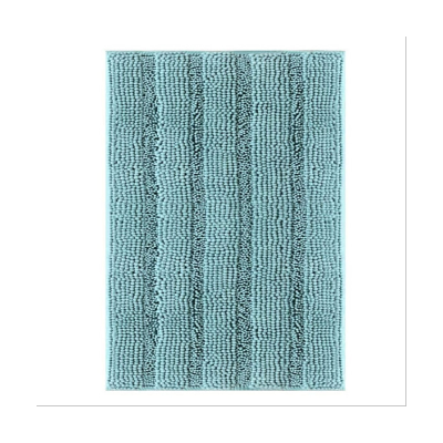 Chenille Striped Bathroom Carpet Anti-Slip-Soft Plush Bathroom Mat is Suitable for Bathroom Floor