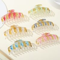 2023 Spring Bright Colorful Graffiti Hair Claw Girl Women Shark Clip Headwear Barrette Hair Accessories For Thick Hair