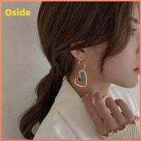 OSIDE 3 pairs อสมมาตรไม่สมดุล ต่างหูรูปหัวใจ วันวาเลนไทน์ โลหะผสมอัลลอยด์ ต่างหูแบบห้อย แฟชั่นสำหรับผู้หญิง ของขวัญคริสต์มาสวันเกิด ต่างหูห้อยหัวใจ สาวๆ