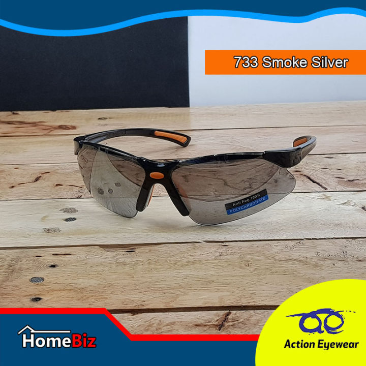 action-eyeware-733-smoke-silver-แว่นตานิรภัย-แว่นกันแดด2020-แว่นตากันuv-แว่นกันแดดผู้ชาย-แถมฟรี-ซองผ้าแว่น