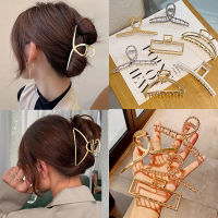 【CW】Woman Metal Hair Claws Chic Barrettes Hairclips Hairpins Ladies Hairgrip Headwear Girls Ornaments Crab Hair Accessories