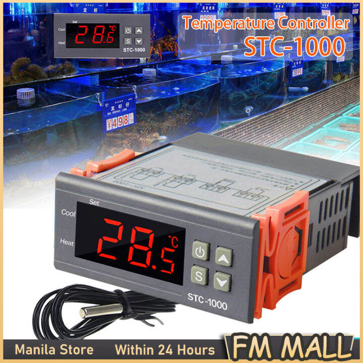 Digital Temperature Controller Outlet - 120V 1800W Thermostat For Heating & Cooling, With 1.7m Sensor For Homebrew, Greenhouse, Terrariums