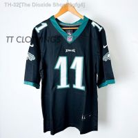 ♕ เสื้อกีฬาแขนสั้น ลายทีมชาติฟุตบอล NFL Premium Jersey Rugby A.J Brown 11 Philadelphia Eagles สีดํา พลัสไซซ์ สําหรับผู้ชาย