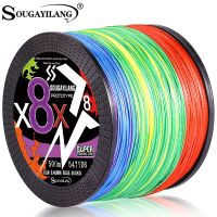 [HUYE Outdoor Store] Sougayilang 100เมตร300เมตร500เมตร8เส้น4เส้น22-88LB PE ถักตกปลาลวด Multicolor ซุปเปอร์แข็งแกร่งสายการประมง P Esca