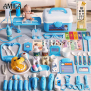 Amila bác sĩ trẻ em Bộ đồ chơi dụng cụ Hộp y tế bé trai và bé gái nhà vui