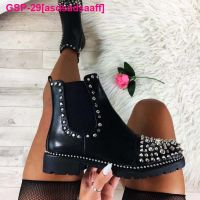 Asdsadsaaff 2022เซ็กซี่ Rebite Veludo Boate Festa Sapatos Feminos Curto Outono E Inverno Confortáveis Botas De Couro Femininas