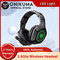 ONIKUMA K10 2.4กิกะเฮิร์ตซ์ชุดหูฟังไร้สาย Gamer LED 3.5มิลลิเมตรหูฟังแบบมีสายที่มีความยืดหยุ่นเสียงยกเลิกไมค์เสียงรอบทิศทางสำหรับการเล่นเกมพีซี