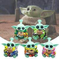 Baby Yoda Pipe Lovely Miniature Cartoon Figurine Model Toy Collection Portable Star War Mandalorian Alien Figure Silicone Pipe Car Decoration