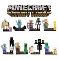 Oxy❉ ETJGFHY XINH X0127 Minecraft ตุ๊กตาบล็อกตัวต่อ Minifigures 16 IN 1 Series