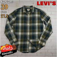 Levis®แท้ อก 39 เสื้อเชิ้ตผู้ชาย ลีวายส์ สีเขียวขี้ม้า เสื้อแขนยาว เนื้อผ้าดี