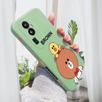 HP เคสสำหรับ OPPO Reno10 Pro + 5G เคสโทรศัพท์ดีไซน์ลายการ์ตูนน่ารักรูปหมีไก่เคสคลุมทั้งหมดของเหลวลายขอบสี่เหลี่ยมปลอกซิลิโคนเคสกล้อง