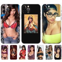 Black tpu case for iphone 5 5s se 2020 6 6s 7 8 plus x 10 XR XS 11 12 13 mini pro MAX back cover Sexy Beautiful Girl Mia Khalifa Electrical Safety